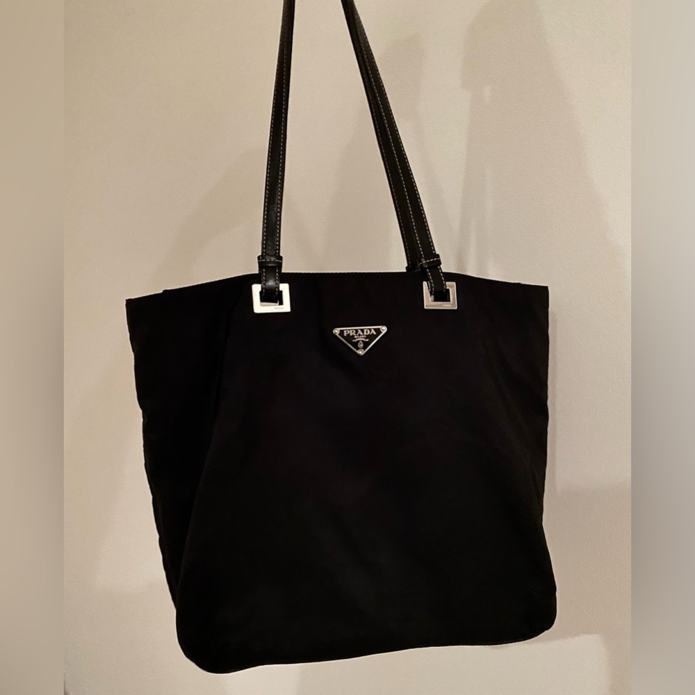 PRADA Tessuto Nylon & Leather Tote Bag